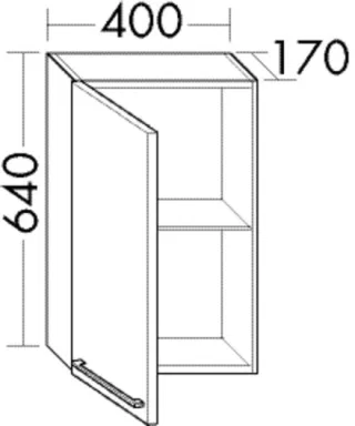 Burgbad Hängeschrank BelL.Matt 640x400x170 Schwarz Matt, OSBA040RF2086 OSBA040RF2086