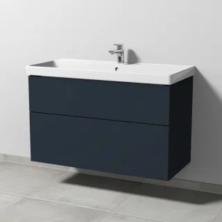 Sanipa 3way Waschtischunterbau zu Villeroy & Boch Avento Waschtisch mit 2 Auszügen, Marine-Matt SP6241R