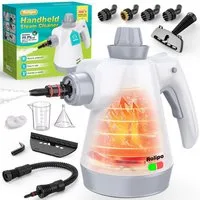 Rolipo Handdampfreiniger Dampfreiniger,440ml Mehrzweckdampfreiniger mit 12-teiligem Zubehör, 1050 W, für den Heimgebrauch,Reinigung von Böden,Fliesen,Fenstern,Sofas (weiß)