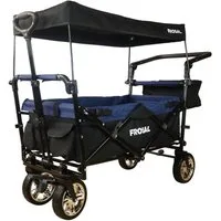 Frosal Bollerwagen Lars faltbar mit Dach, klappbar blau schwarz
