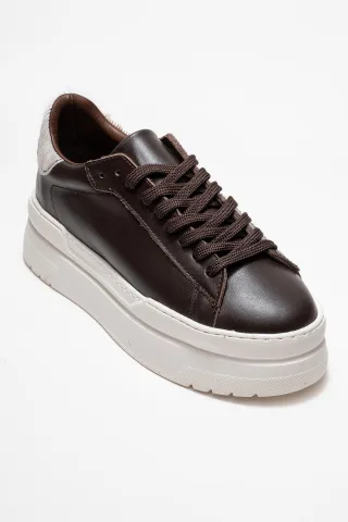 Anabel Leder Plateau Turnschuhe Damen