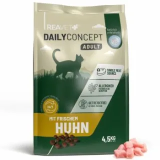 REAVET Katzentrockenfutter Dailyconcept Adult – Mit frischem Huhn | 4,5kg