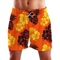 King Kameha Badeshorts Mono Hibiscus Hawaii Bade-Shorts Mesh-Einsatz Verschluss Kordelzug Mit integriertem Mesh-Innenslip für extra Komfort