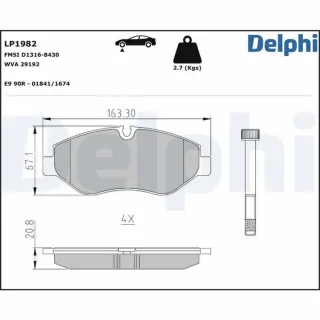 Delphi Bremsbel?ge vorne Mercedes VW LP1982