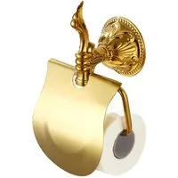 Belle Arti Toilettenpapierhalter Toilettenpapierhalter WC-Papierhalter mit Deckel 100% Messing rostfrei (Esclusivo & Verona Glanz poliert), WC-Rollenhalter Klopapierhalter Wandmontage Klopapier Halter gold