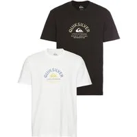 Quiksilver T-Shirt BEST PLACE SHORT SLEEVE TEE PACK YM (Packung, 2-tlg., 2er-Pack) Kurzarm-Design, aus Baumwolle, erhältlich in den Größen S bis XXXL