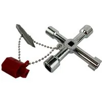WELDINGER Schaltschrankschlüssel Schaltschrankschlüssel Mini 9 Funktionen Bitadapter Kombibit Druckguss, (1 St), Multifunktionsschlüssel für Schlüsselbund
