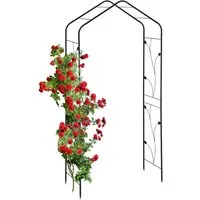 relaxdays Rosenbogen Schwarzer Rosenbogen aus Metall