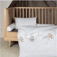 Julius Zöllner Kinderbettwäsche Schlummerbande, 80x80 cm für Wiegen, Stubenwagen und Kinderwagen, Renforcé, 2 teilig, in 100x135cm passt in Babybetten von 70x140 und 60x120 cm