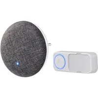 Sygonix Smart Home Türklingel Funk-Türglocke mit aufnehmbarem Klingelton, Stoffbezug, 433 SY-4671640 (mit Namensschild, selbst bespielbar)