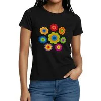 Spreadshirt T-Shirt 70er Jahre Hippie Flower Power Kostüm Blumen Fasching Frauen T-Shirt (1-tlg)