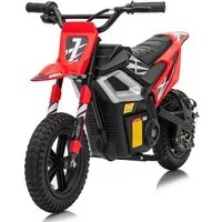 LALAHO Elektro-Kindermotorrad Elektrisches Kindermotorrad, 24 V, 7 Ah, mit Ledersitz