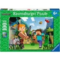 Ravensburger Puzzle Minecraft, Steve und Alex, 100 Puzzleteile, 100 XXLTeile, Made in Germany