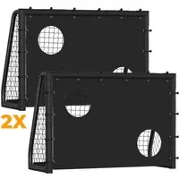 Clanmacy Fußballtor 2er Kinder Fußballtor mit Torwand 180x120x60cm für Garten & Indoor (2 St)