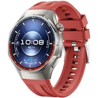 Wigento Smartwatch-Armband Silikon für Huawei Watch GT 6 Pro Seamless Connection Rot, Press-Button Verschluss, verstellbar