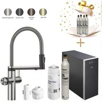 Blanco Küchenarmatur Trinkwasserarmatur Choice Icona + Kühl- & CO₂-Einheit Choice.All (Blanco choice.all, Set inkl. Karbonisiereinheit, Filter und Co2) 6 in 1 Armatur