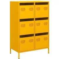 vidaXL Highboard Highboard Senfgelb 68x39x101,5 cm Stahl (1 St)