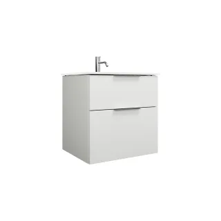 Burgbad Glas Waschtisch-Set Eqio Weiß Matt/Weiß, SEYX062F6014A0070 SEYX062F6014A0070