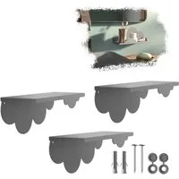 SO-TECH® Wandregal Schweberegal HOVER-XI 25 x 10 x 10 cm inkl. Befestigungsset, 3-tlg., Wandmontage, für Bad Küche oder Wohnzimmer, Anthrazit