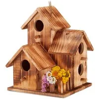 relaxdays Vogelhaus mit 3 Häus