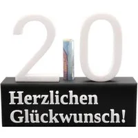 TSB Werk Geschenkbox 20. Geburtstag Geschenk Jubiläum 20 Hochzeit, Geschenkidee, Zahlenständer, Zwanzig