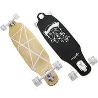 Lights Longboard GLOW ABEC 7 Pablo, Skateboard schwarz/grün, mit Leuchtrollen und Glow-Effekt