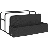 vidaXL Geldkassette Pool Aufbewahrungsbehälter Schwarz 110x100x57 cm Poly Rattan (1 St)