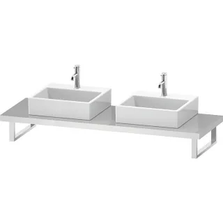 Duravit DuraStyle Konsole DS103C02222 für Aufsatzbecken, 2 Ausschnitte, Stärke 4.5 cm, weiß hochglanz