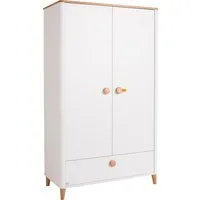 PAIDI Kleiderschrank LOTTE & FYNN Steiff by PAIDI, 2 Türen und 1 Schublade mit Soft-Close inkl. Kleiderstangen und Einlegeböden, Schrank in Weiß mit Massivholz