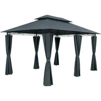 Casaria Pavillon Topas, 3x4m, UV-Schutz 50+, robust, Metall, Seitenwände
