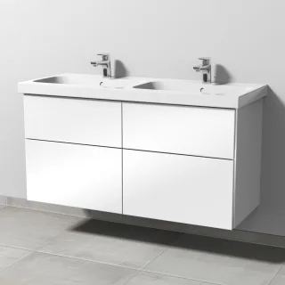 Sanipa 3way Waschtischunterbau zu Geberit iCon Light Waschtisch mit 4 Auszügen, Weiß-Glanz BS57778