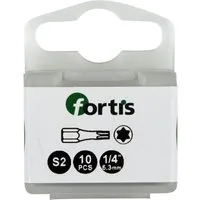 fortis Torx-Bit, 10 Stück, 1/4" für InnenSchrauben DIN3126 C6,3 TX40 x 25 mm Torsion