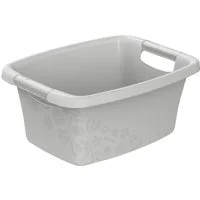 ROTHO Wäschekorb Rotho Wäschewanne Flowers 12 L kühles grau