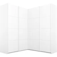rauch Schwebetürenschrank Schrank Garderobe Eckkleiderschrank QUADRA Front in Dekor/Hochglanz (in den Höhen 210/229 cm, inkl. Soft-Close-Funktion) großer Eckschrank mit viel Stauraum, Maß 181x187 cm MADE IN GERMANY