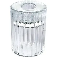 Sandra Rich Kerzenständer Kerzenhalter "Stripes Round", Kerzenständer aus Glas Geriffelt