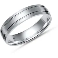 Unique Silberring Matt mit zwei Glanzrillen - 5mm breit R8514