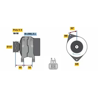 Bosch Lichtmaschine 80A Hyundai Accent Coupe Elantra Matrix 1,6