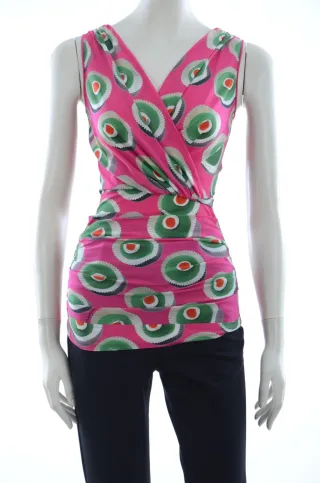 Dolce & Gabbana Top sicilien en soie stretch rose pour femme