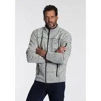 Man's World Strickfleecejacke (1-St) mit durchgehendem Reißverschluss, normale Passform