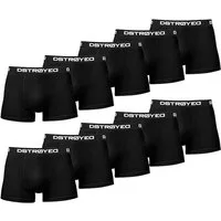 DSTROYED Boxershorts Boxershorts Herren 10er Pack S-5XL Unterhosen Schwarz