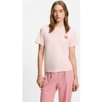 HUGO Pyjamaoberteil aus Stretch-Jersey mit Logo-Artwork, Rundhals, regular fit