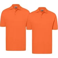 James & Nicholson Poloshirt Doppelpack Feines Herren Piqué-Polohemd mit gestrickten Bündchen JN070 (Doppelpack, 2er-Pack) Sportlicher Schnitt mit Seitenschlitzen