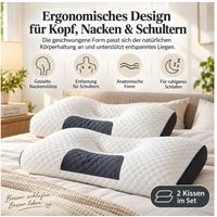 Fyrove Kunstfaserkopfkissen das Kissen, ergonomisches Nackenkissen, Memory-Foam-Nackenkissen, Füllung: Memory-Schaum, Seitenschläfer, Rückenschläfer, Bauchschläfer, Spar-Set, 1-teilig, Ergonomisch, Memory Foam, abnehmbarer Bezug, Seiten-/Rückenschläf