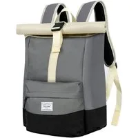 TAN.TOMI Cityrucksack Rolltop Rucksack Damen Herren Tagesrucksack mit Laptopfach, Modern Rolltop Rucksack Daypack, Wasserabweisend
