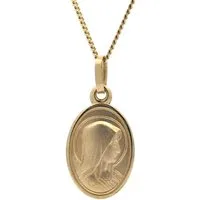 HOPLO Kettenanhänger Anhänger Madonna Medaille mit Kette 1,1 mm 333-8 Karat Gold 36 cm, Made in Germany