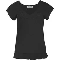 Passioni V-Shirt mit Strasssteinen