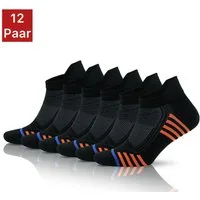 NERS Sportsocken 6 Paar aus Bambus für Damen & Herren gegen Schweißfüße mit Komfortbund (12-Paar, 12 Paar) ohne drückende Naht, Atmungsaktiv, Bequem