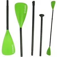 24Move Doppelpaddel, Premium Stand Up Paddle Aluminium, verstellbar, 4-teilig SUP-Paddel, (2 in 1 Paket, als Einzelpaddel oder Doppeltes Paddel, grün), für Paddelboards, Kajakboot und Ruderboot, universell einsetzbar