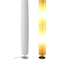 TRANGO LED Stehlampe, 120RL Design Plissee LED Stehleuchte *NIZZA* Stehlampe inkl. 2x 4 Watt E27 LED Leuchtmittel, Wohnzimmer Lampe, Standleuchte rund, Lampenschirm Durchmesser: 14cm Ø - Höhe: 120cm