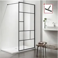 welltime Walk-in-Dusche Tetra, Einscheibensicherheitsglas, Inklusive verstellbarem Wandarm